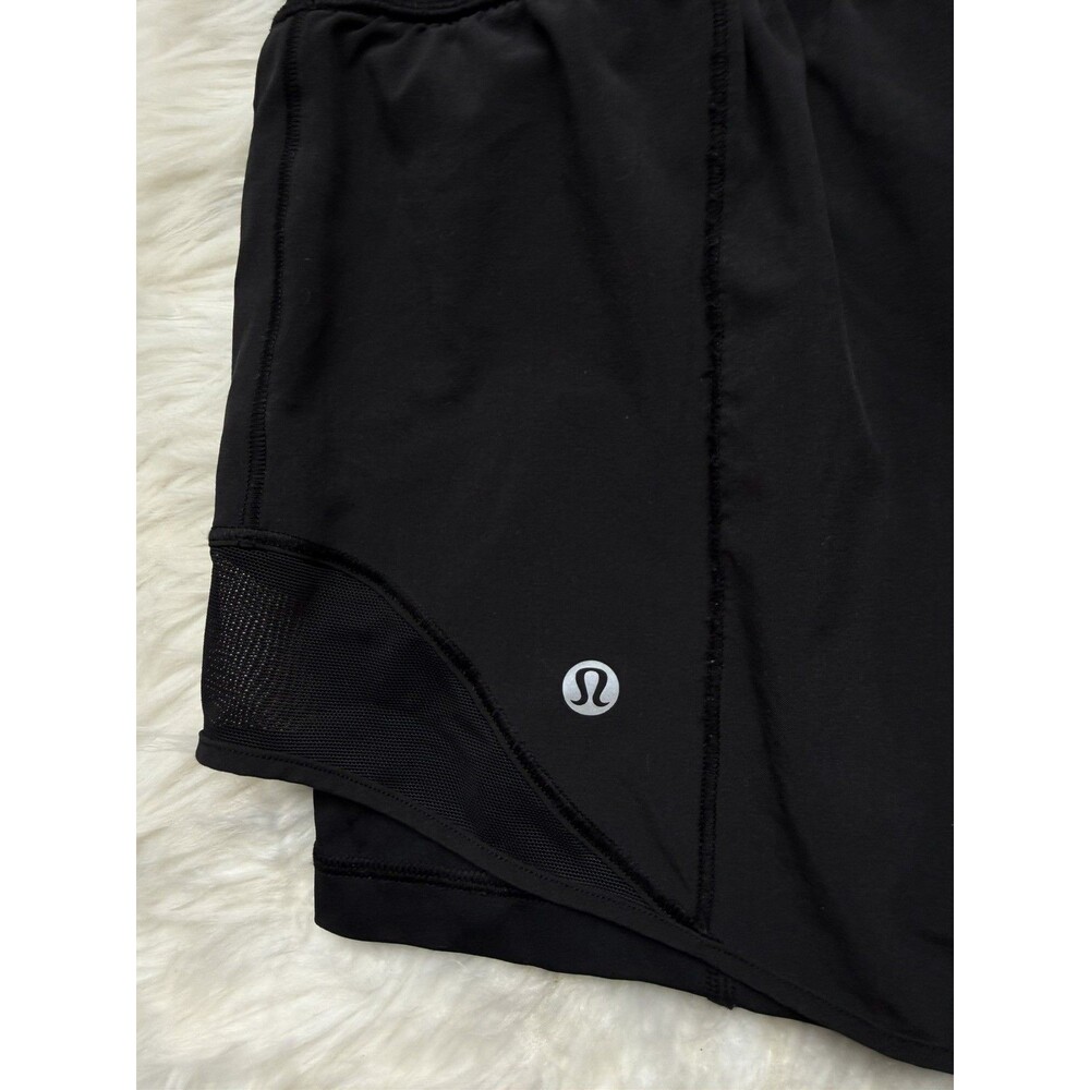 Lululemon Womens Size 8 Squad Goals Shorts 2.5” Lined Running Shorts Black - Picture 3 of 6